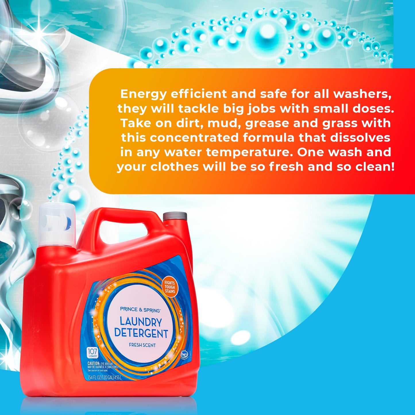 Prince & Spring Laundry Detergent - 154 oz Fresh Scent