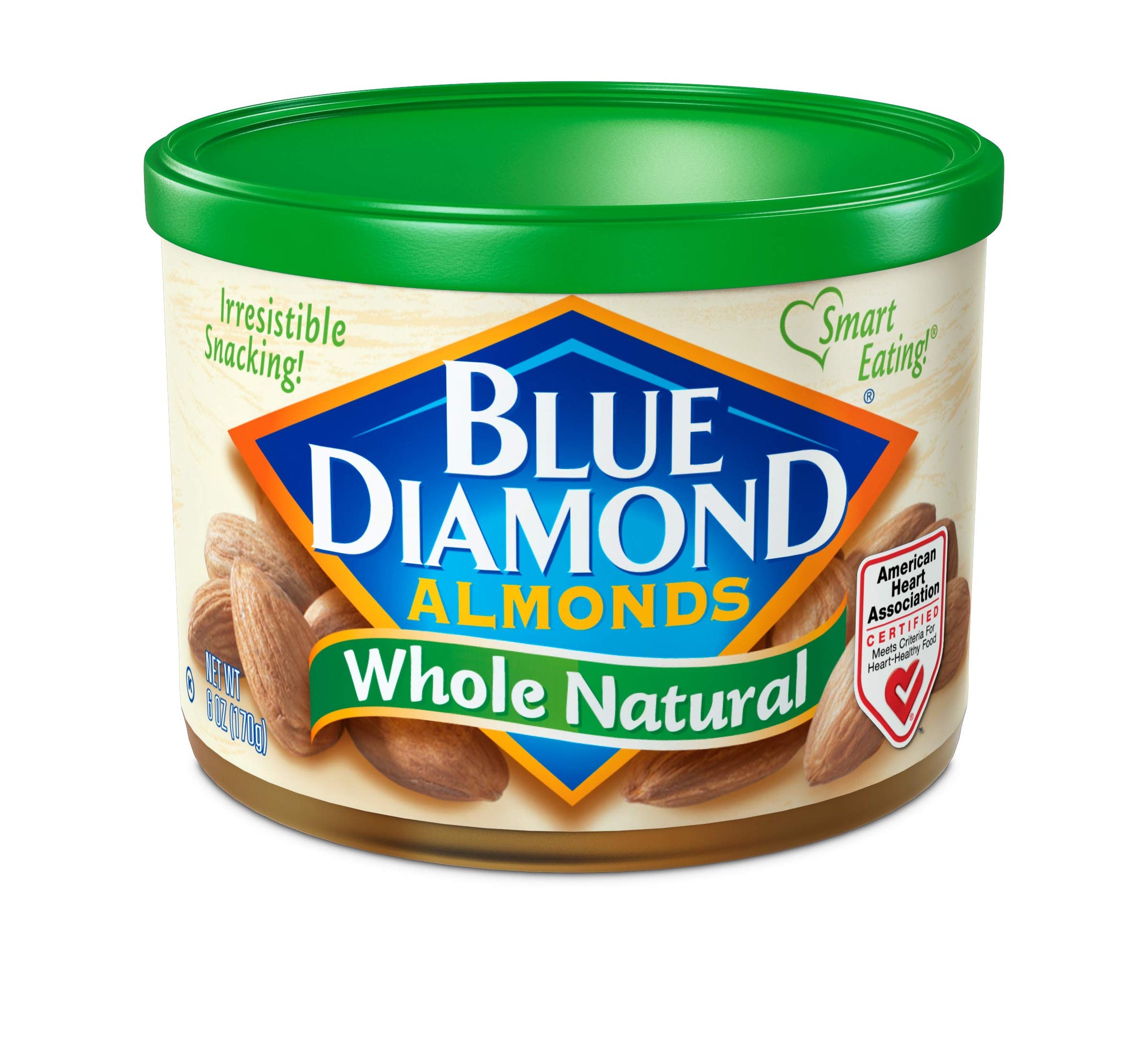 Blue Diamond Almonds, Whole Natural Raw Snack Nuts, GMO-Free, Protein, Fiber, No Artificial Colors or Flavors, No Gluten Ingredients, Smart Snacking