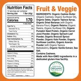 Just Great Stuff Organic Protein Bars, Superfood Fruit and Vegetable Bars, Gluten Free, Vegan, Non GMO, Snacks for Adults & Kids, Individually