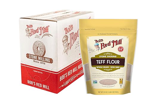 Bob's Red Mill Teff Flour, 20oz (Pack of 4) - Non GMO, Whole Grain, Vegan, Kosher