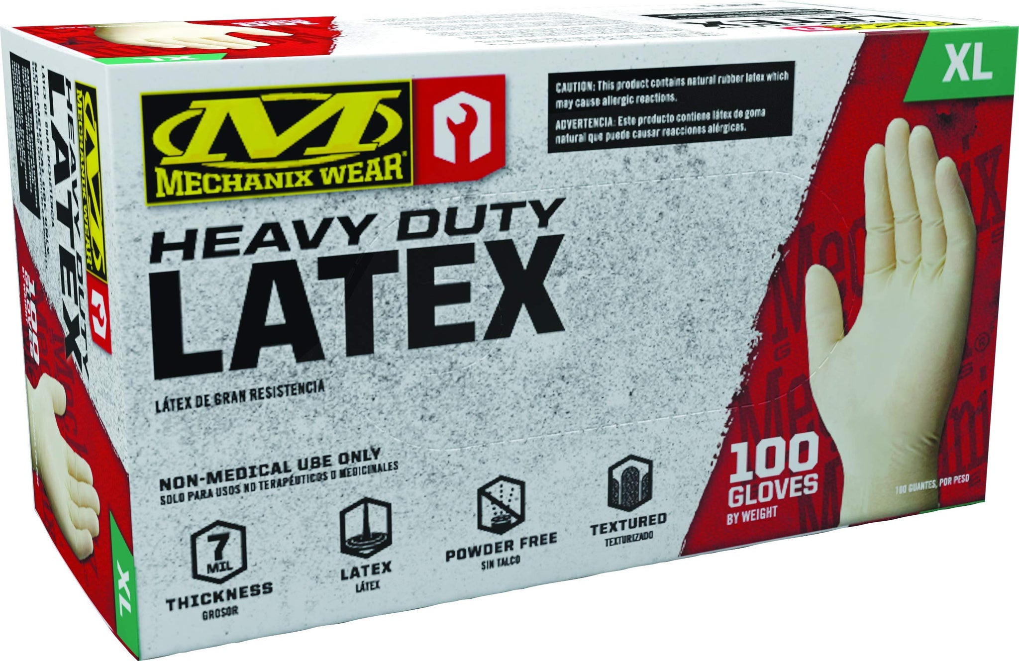 Mechanix Wear D04-00-011-100 - Latex Disposable Gloves - Powder Free, Textured (100 Pack)