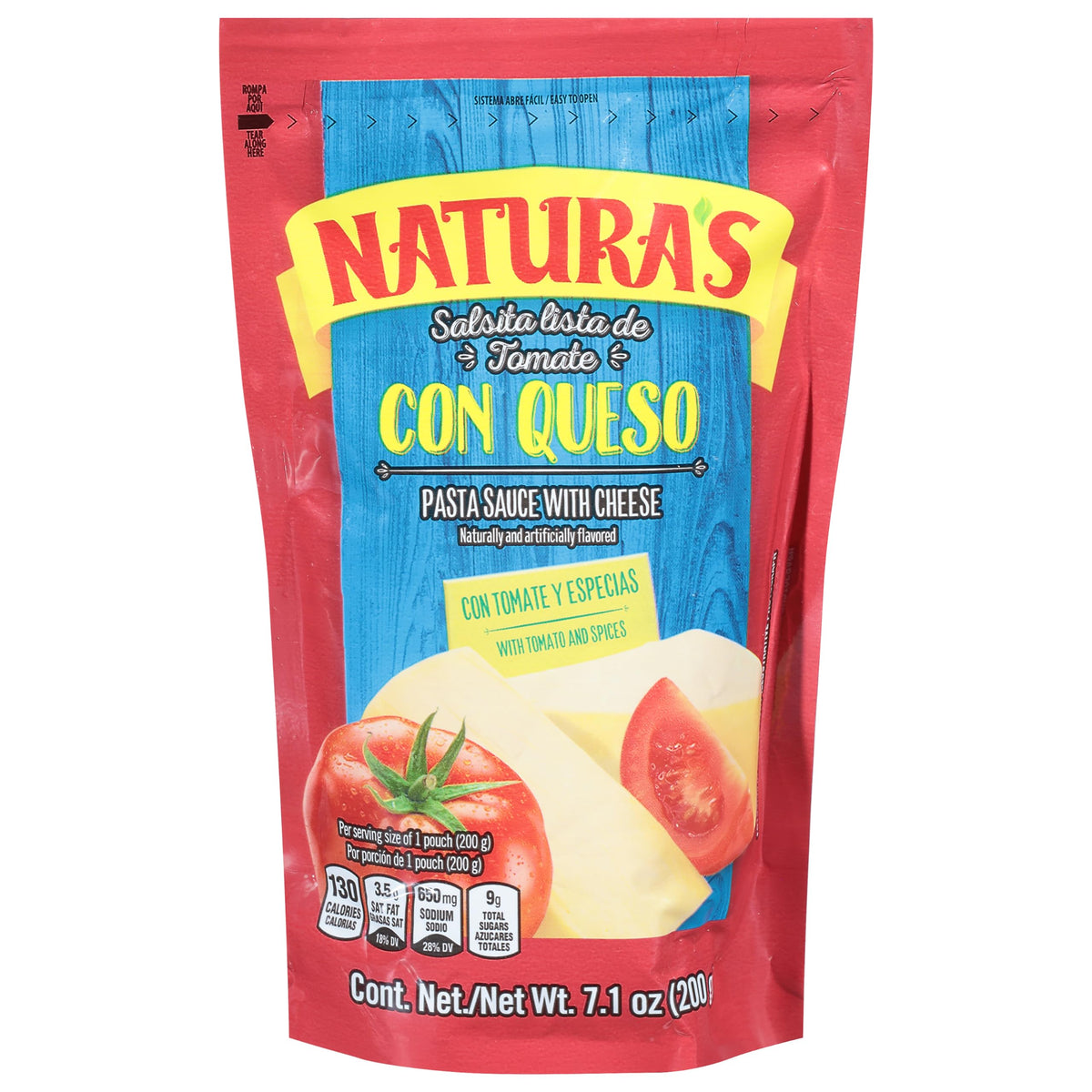Naturas, Con Queso Pasta Sauce with Cheese, 7.1 Ounce