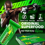 Greens+ Plusbar Energy, Natural, Gluten-Free Snack with Super Greens, Superfoods & Almond Butter, Vegan, Dairy-Free, Non-GMO, 10g Protein Meal