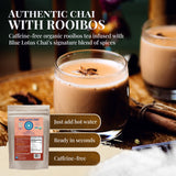 Blue Lotus Chai - Organic Rooibos Masala Chai - Makes 265 Cups - Caffeine-Free, No Steeping, No Gluten - 8 Ounce Masala Chai Powder with Organic