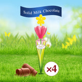Lindt Chocolate Tulips, Tulip-Shaped Solid Milk Chocolate Easter Candy on a Stick, 4 Pack