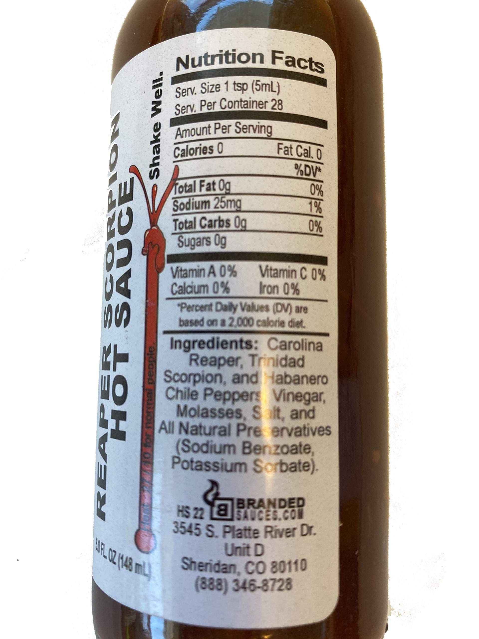 Ow My Butt Hurts Reaper Scorpion Hot Sauce 5 oz Bottle | Carolina Reaper Trinidad Scorpion Habanero Chile Peppers Vinegar Molasses Salt