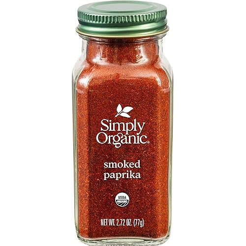 Simply Organic Smoked Paprika, 2.72 Ounce, Oak Wood Smoked & Ground Spanish Paprika, Deep Smokey Flavor, Kosher