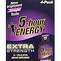 5 Hour Energy(R) Extra Strength Grape Energy Shot, Sugar Free, 4 Calories, 1.93 FL OZ, 4 Count