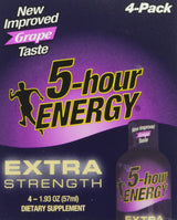 5 Hour Energy(R) Extra Strength Grape Energy Shot, Sugar Free, 4 Calories, 1.93 FL OZ, 4 Count
