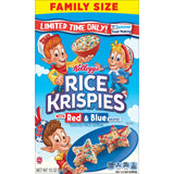 Rice Krispies Breakfast Cereal, Fat Free, Original with Red and Blue Color Mix, 12oz Box (1 Box)