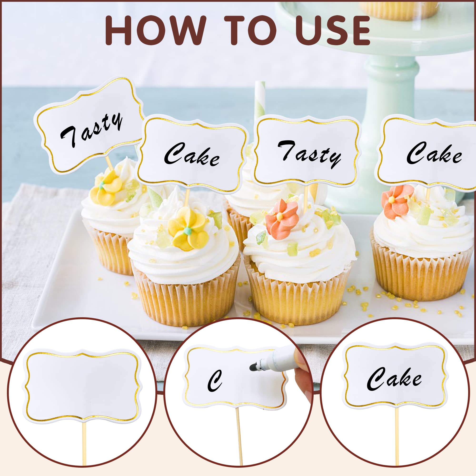 56 PCS White Cheese Markers Cake Topper Toothpick Cupcake Toppers for Charcuterie Board Buffet Labels Blank Toothpick Flags Appetizer Signs Cupcake