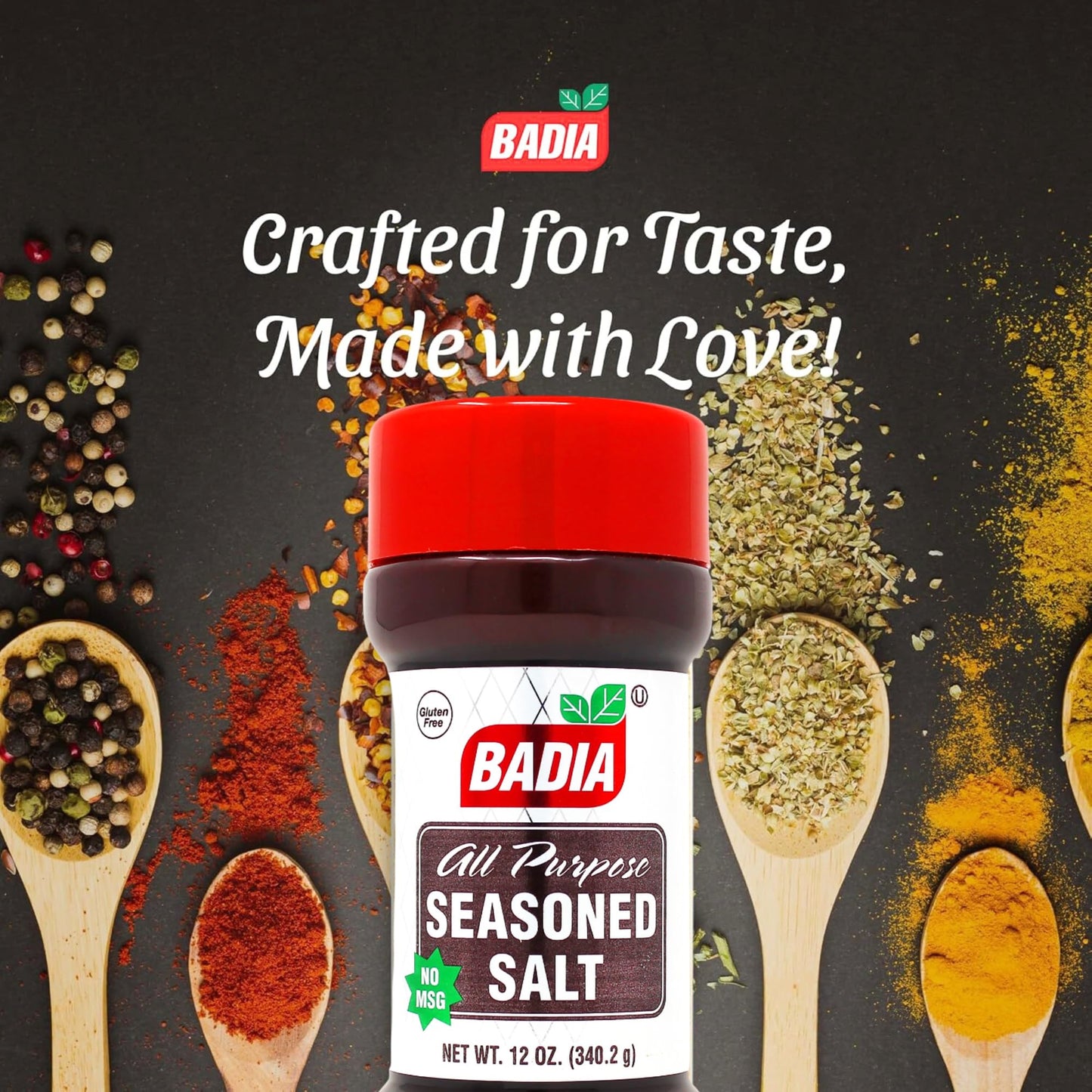 Badia Seasoned Salt, 12 oz - All-Purpose Blend for Everyday Cooking