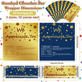 Moinchore 100 Pcs Candy Bar Wrappers We Appreciate You Theme,Star