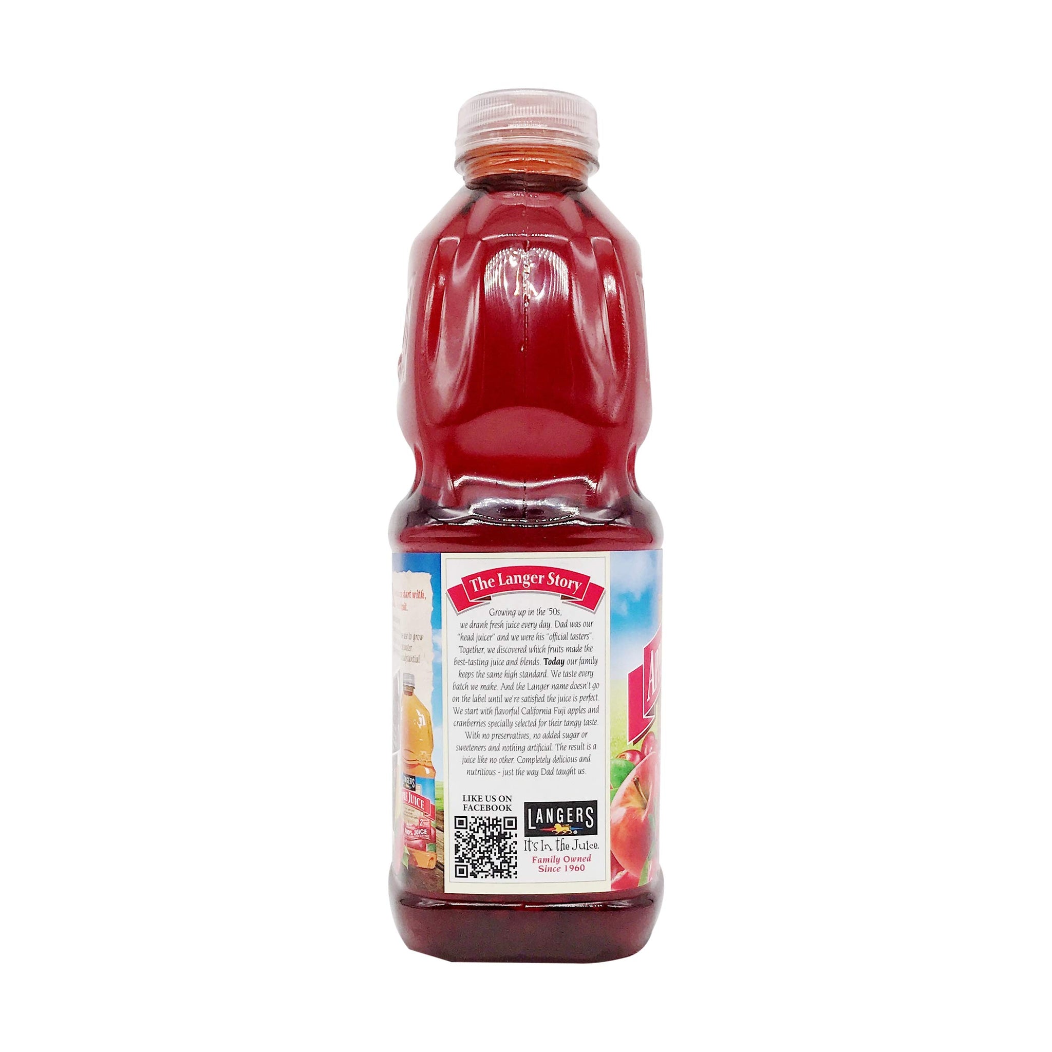 Langers 100% Juice with Vitamin C, Apple Cranberry, 64 Fl Oz (Pack of 8)
