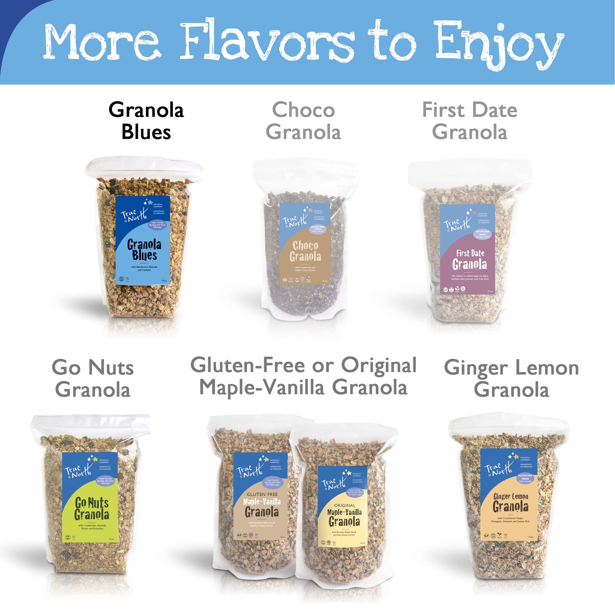 True North Granola - Granola Blues with Dried Blueberries, Almonds and Cashews, All Natural and Non-GMO, Bulk Bag, 25 lb.