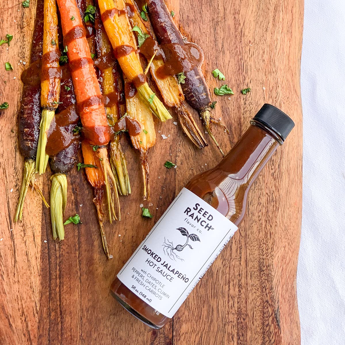 Seed Ranch Gourmet Smoked Jalapeno Hot Sauce, 5 Fl Oz - Medium Heat - Chipotle Pepper, Dates, Cumin & Carrots - Vegan, Non-GMO - Tacos, Burritos