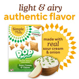 Simple Mills Pop Mmms Sour Cream and Onion Baked Snack Crackers, 1 Pack, Bite-Sized Gluten Free Crackers Made with Real Sour Cream and Wholesome