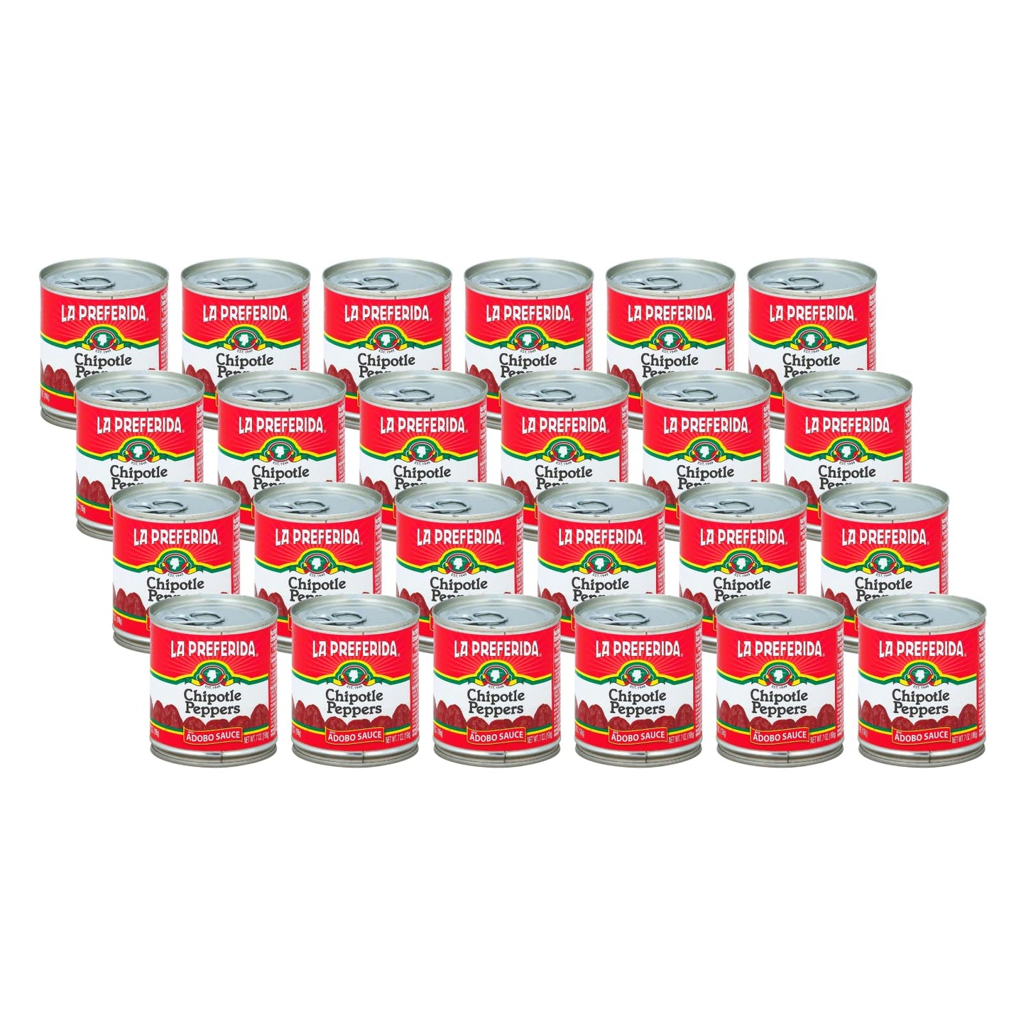 La Preferida Whole Chipotle Peppers, Hot, 7 OZ (Pack of 24)