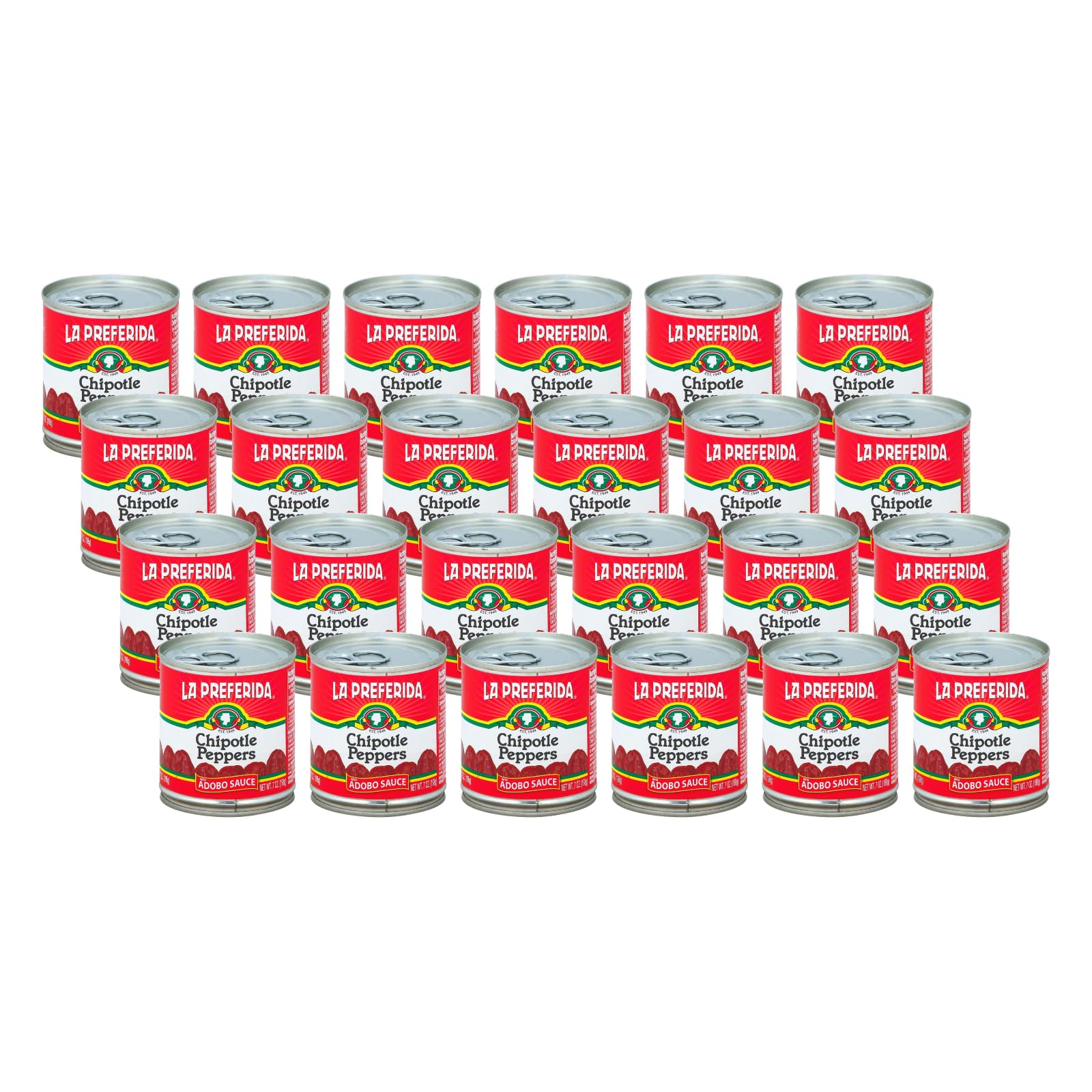 La Preferida Whole Chipotle Peppers, Hot, 7 OZ (Pack of 24)