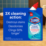 Clorox Toilet Bowl Cleaner Clinging Bleach Gel, Kills 99.9% of Bacteria and Viruses, Ocean Mist, 24 Fl Oz, Pack of 2