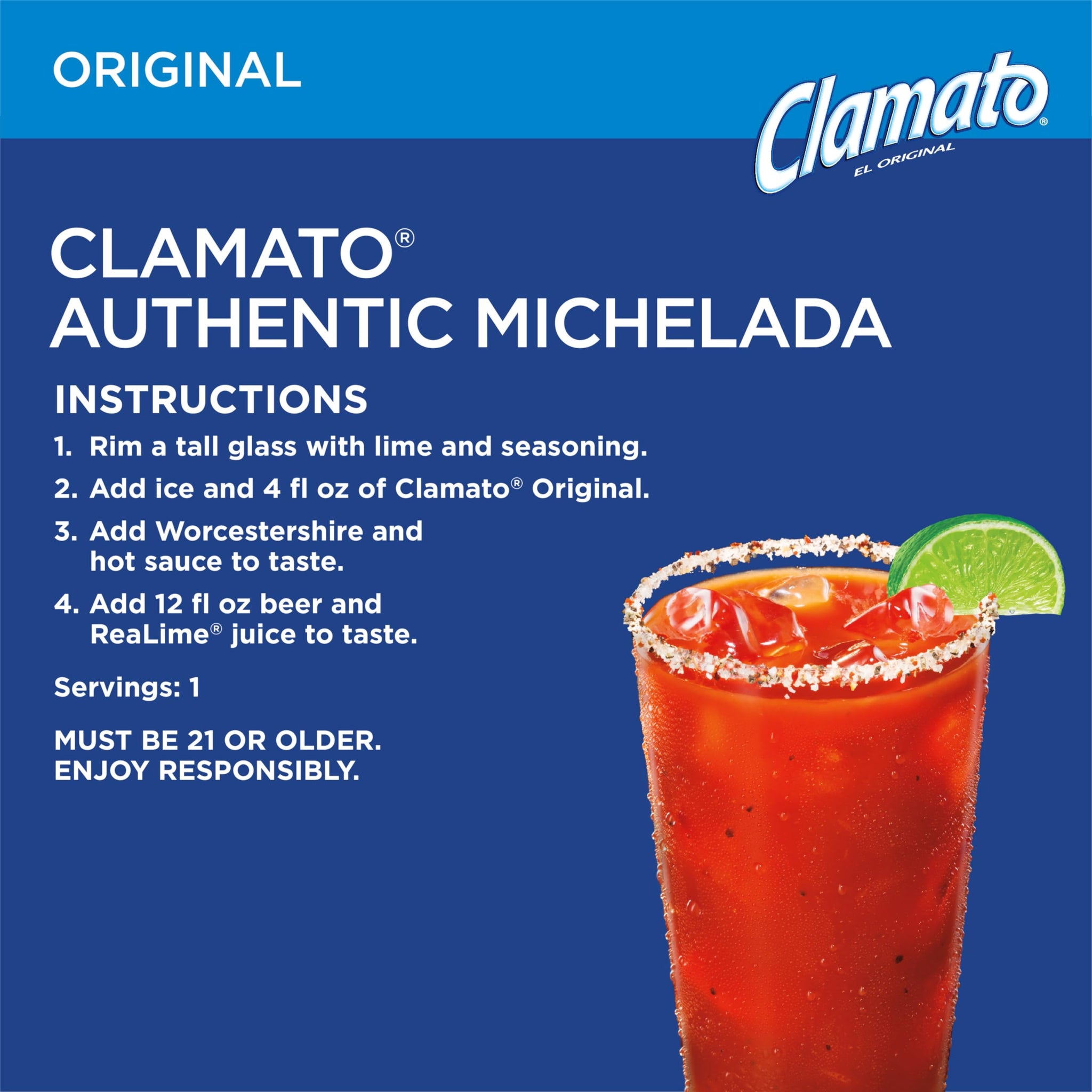 Clamato Tomato Cocktail From Concentrate, 32 oz
