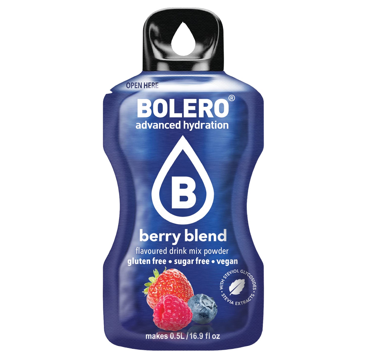 Bolero- Sugar Free Drink Mix Packets Berry Blend Fruit Flavors | Powdered Flavored Water Packets | 36 Small Sachet On The Go Packets