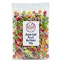 Assorted Fruit Buttons Candy - 4 lb Bulk Bag of Individually Wrapped Cherry Orange Lemon Lime Grape Retro Sweet Treats