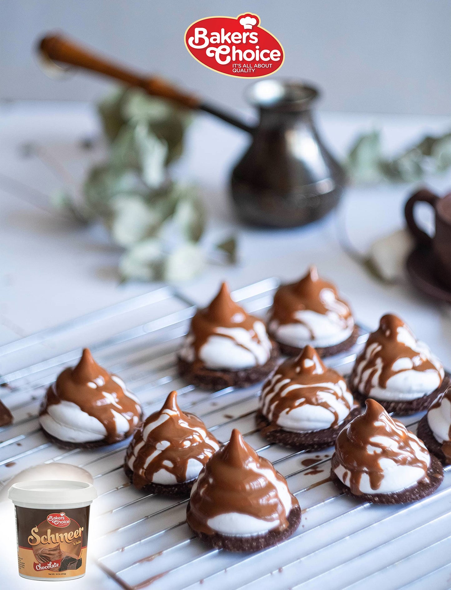 Premium Chocolate Spread -16 oz. - Rich & Creamy Pastry Filling, Breakfast Syrups & Toppings for Cakes, Cookies and Desserts - Dairy Free, Kosher