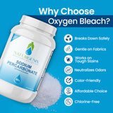 Naturgenix Sodium Percarbonate Powder 99% Purity - Oxygen Bleach, Hydrogen Peroxide Release Cleaner for Laundry, Dishwasher, Deodorizing & Stain