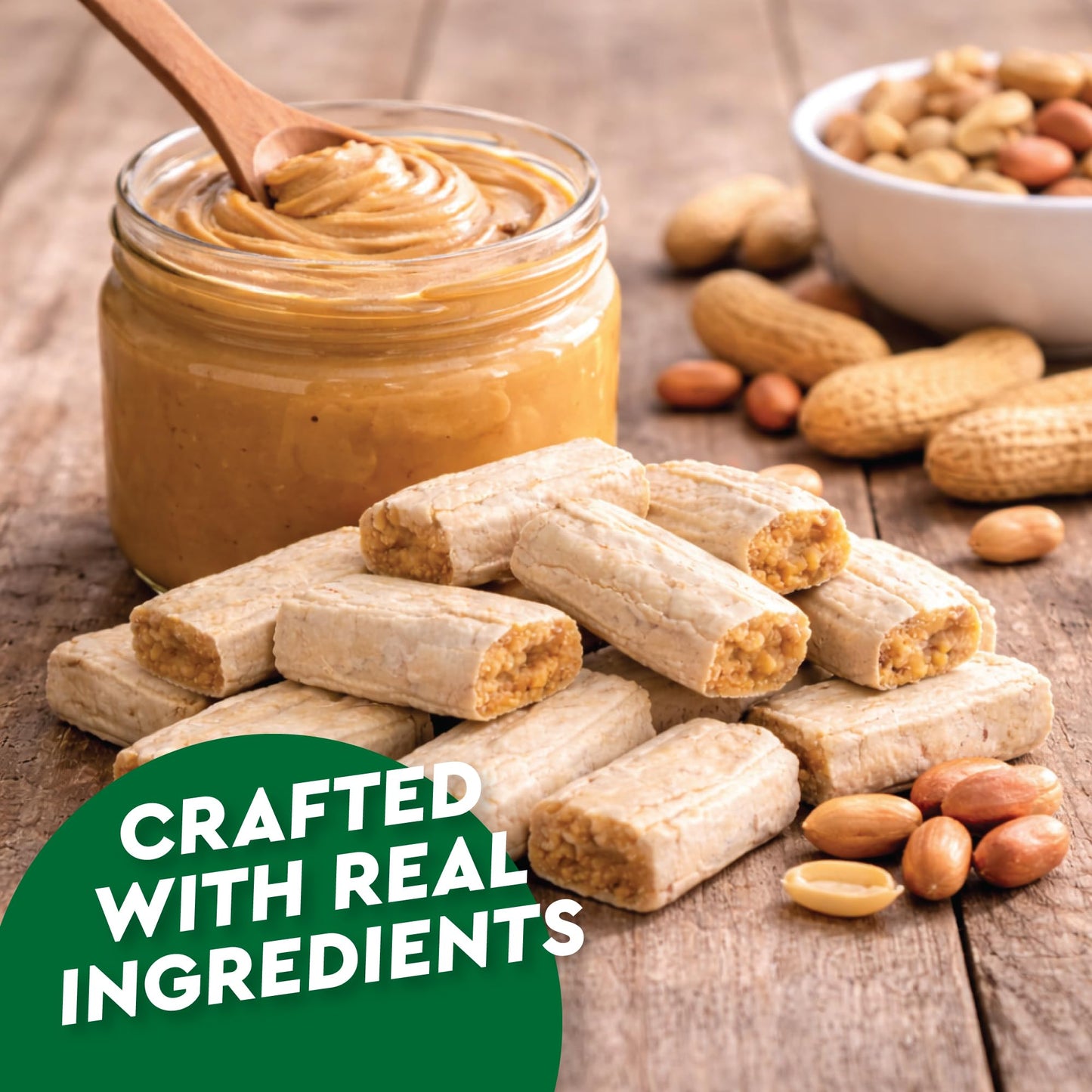 Sugar Free Peanut Butter Bars - 1 Pound Individually Wrapped - Bulk Sugar-Free Crunchy & Cripsy Peanut Butter Candy, Gluten Free, Kosher, Vegan