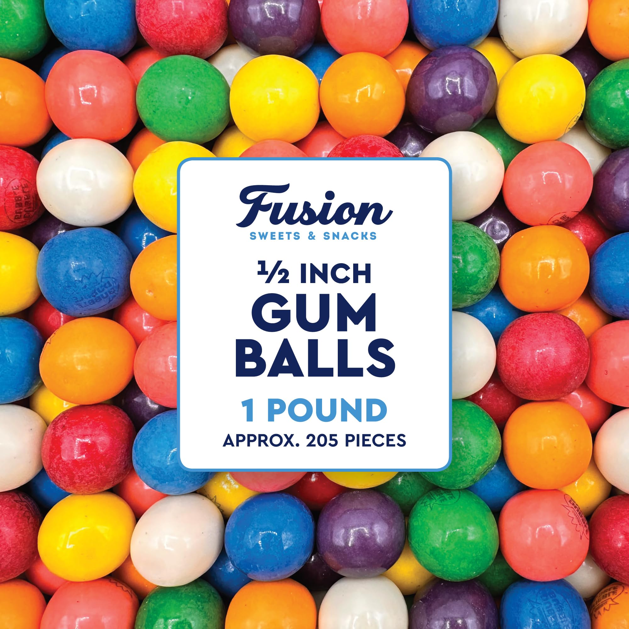 Gumballs Bulk 1/2inch 1 Pound Bag - Gumballs For Gumball Machine - Gumball Machine Refills - Assorted Fruit Flavor - Bubble Gum