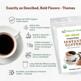Z Natural Foods Freeze-Dried Organic Instant Coffee - Made from Medium Roast 100% Arabica Beans - Rich in Antioxidants - Boosts Mood, Energy, Memory