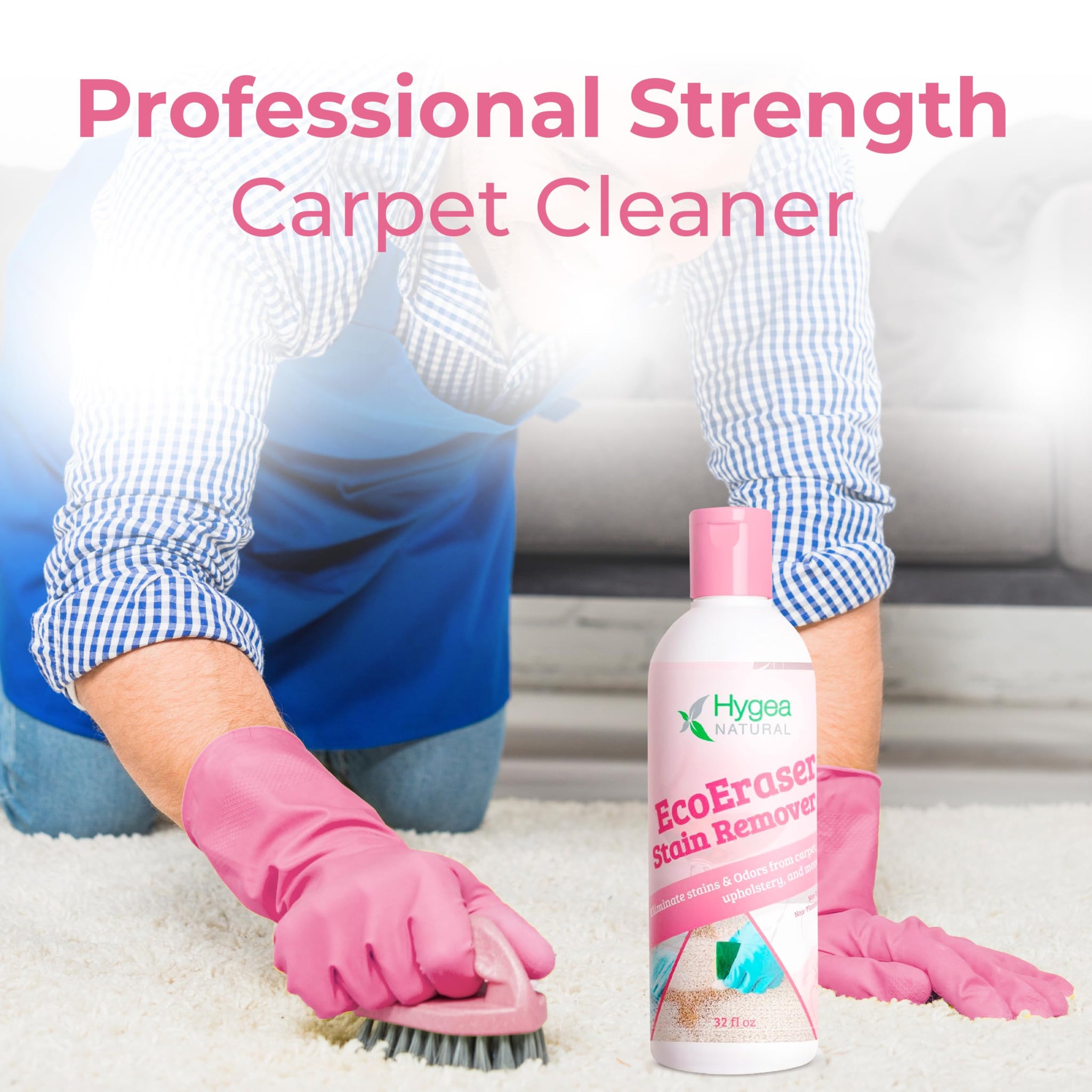 Hygea Natural EcoEraser - Enzyme Cleaner for Pet, Cat, & Dog Urine & Stains - Strong Stain & Odor Liquid Remover Deodorizing Spot Cleaner - Also
