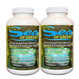 Sea of Greens - Organic Seaweed & Algae Superfood Blend - Spirulina, Chlorella, Bladderwrack, Wakame - Natural Iodine & Fucoidan - Oxalate-Free - 180