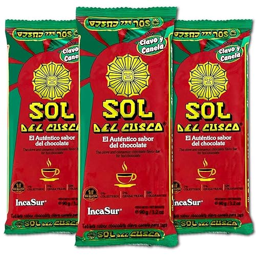 Sol De Cusco Chocolate Con Clavo Y Canela/Chocolate with Cloves & Cinnamon 90gr 3 Pack