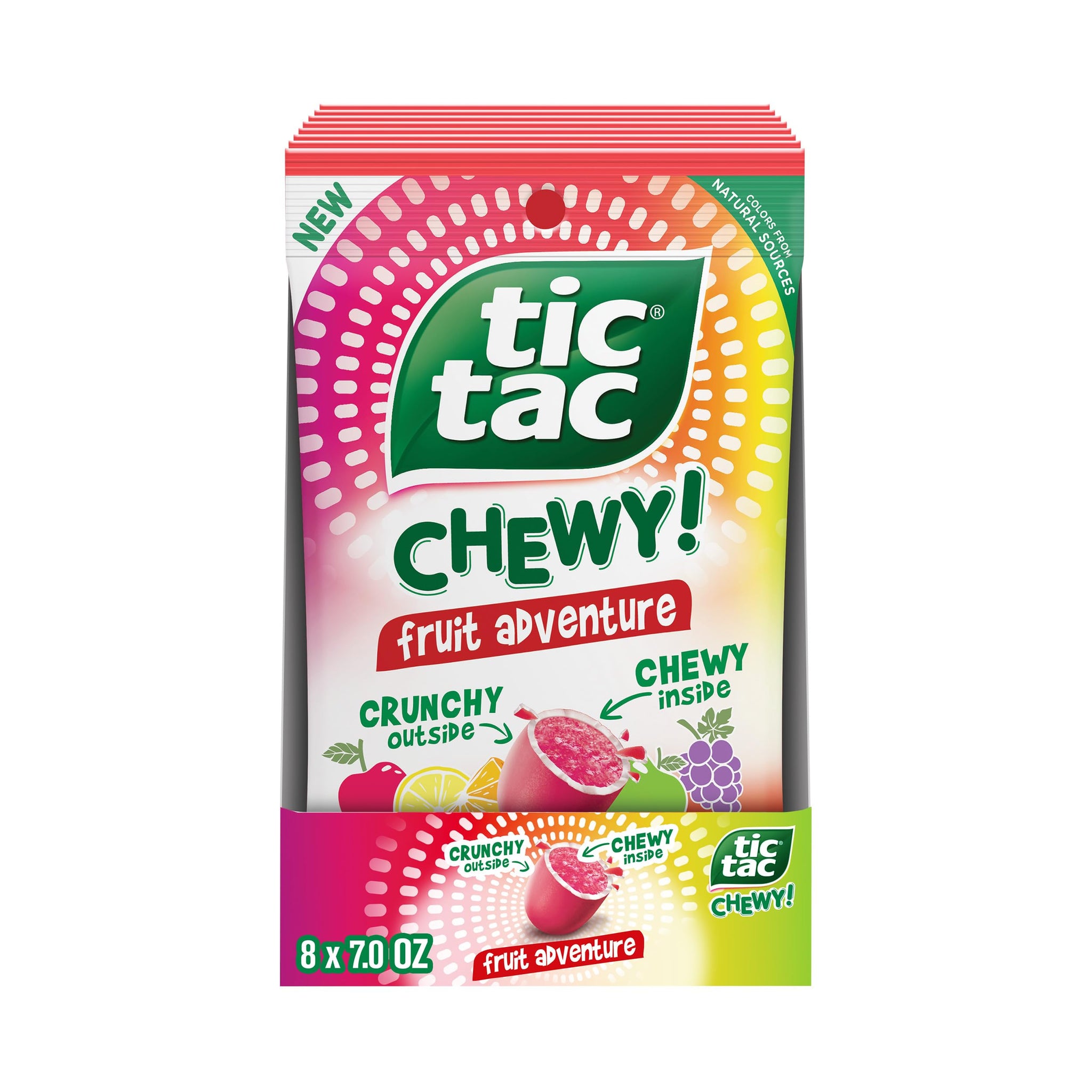 TIC TAC CHEWY! Fruit Adventure Candy, Bulk 8 Pack, Fruity Chewy Candy, 7 oz Each (Packaging May Vary)