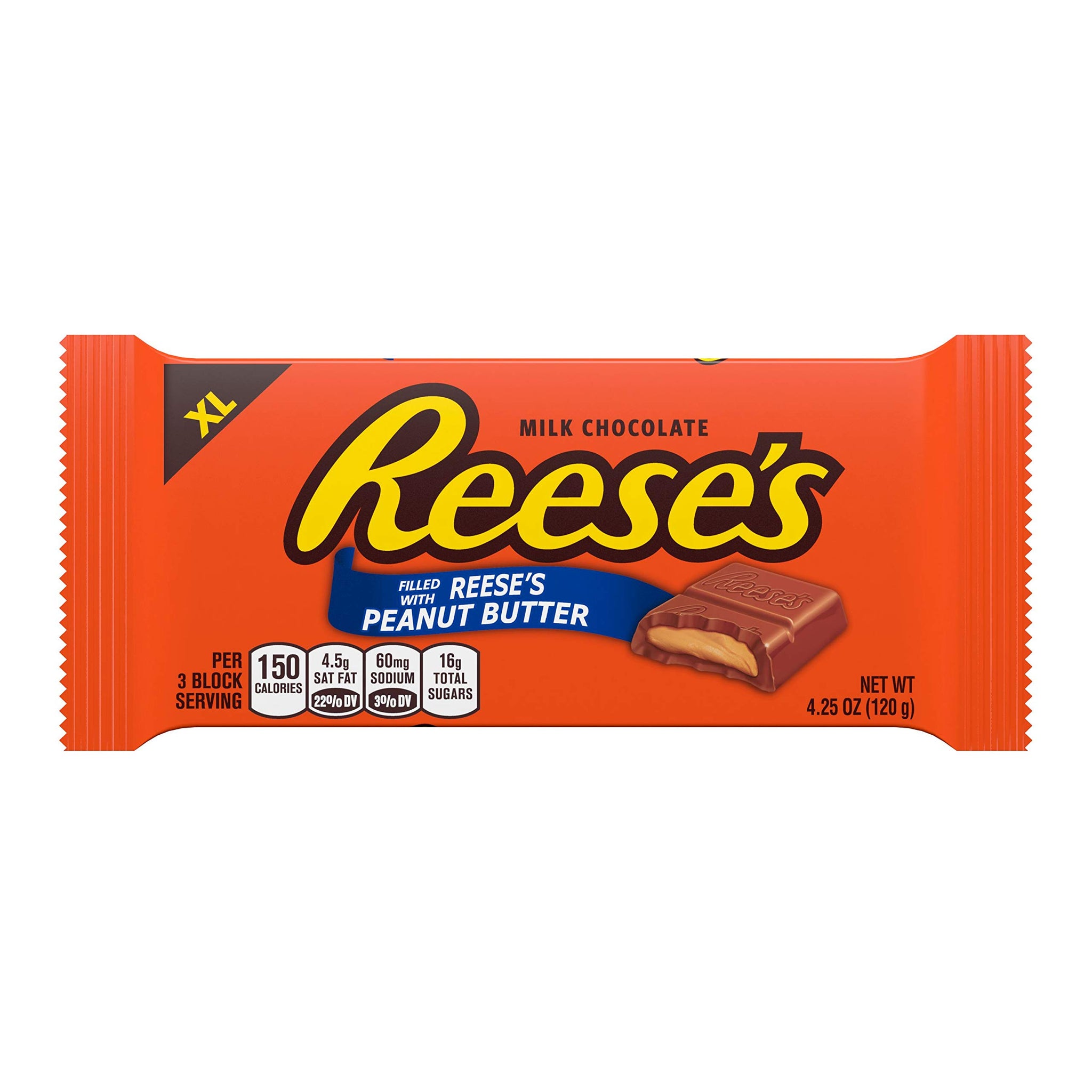 REESE'S Milk Chocolate Peanut Butter XL, Candy Bars, 4.25 oz (12 Count, 12 Pieces)