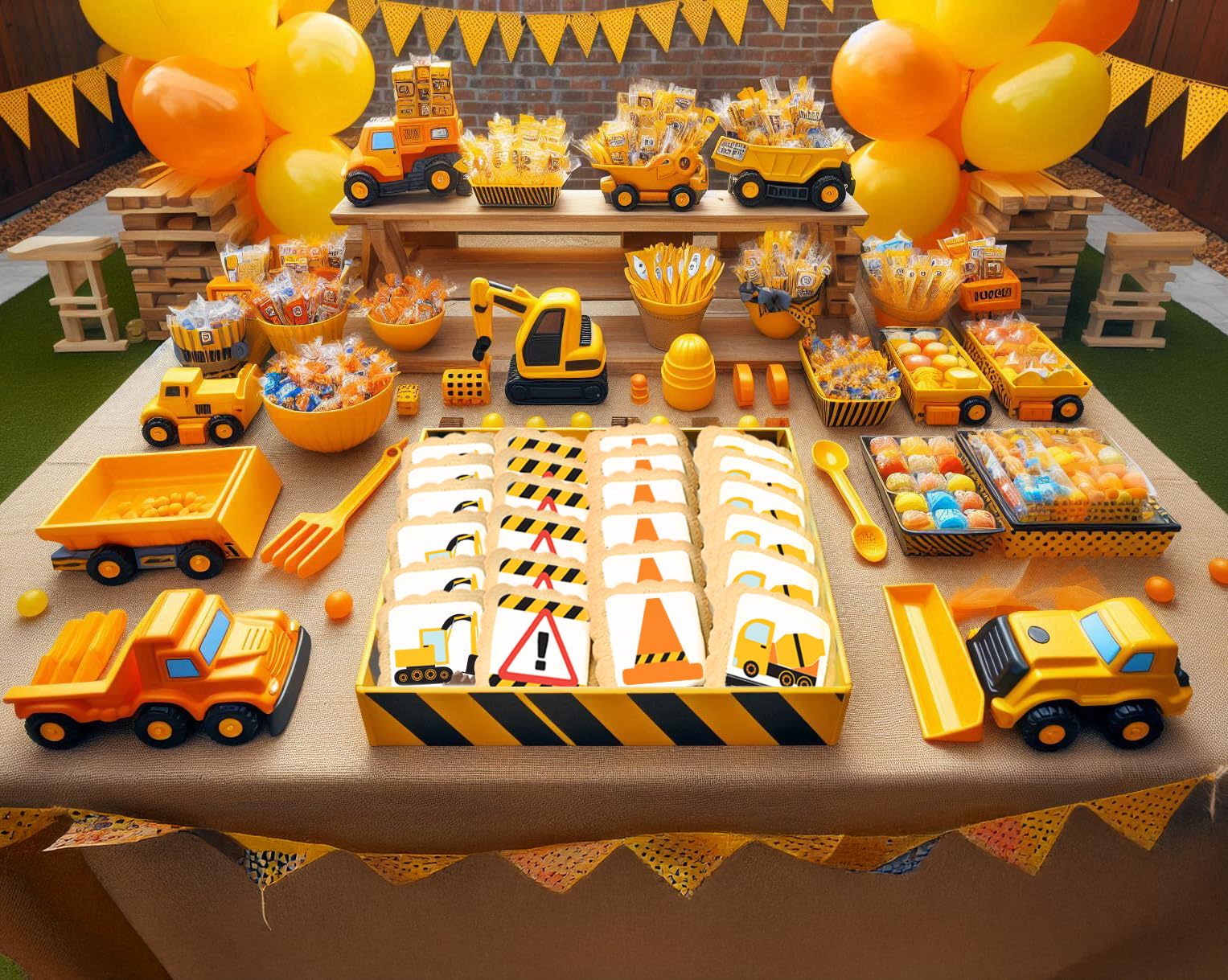 Construction Cookies individually Wrapped | Bulk Party Favors Birthday Party | Bulldozer Excavator Digging Vehicles | Birthday Baby Shower