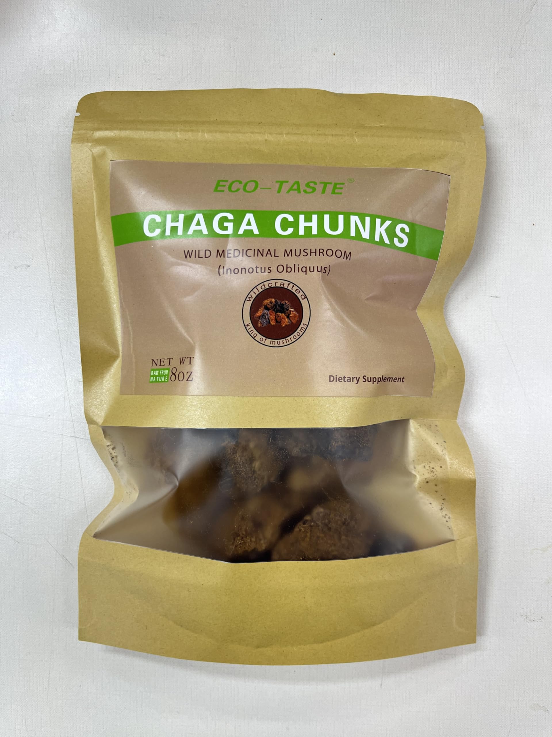 Chaga Mushroom Chunks - 8 ounce, 100% Wild Harvested with Black Top Crust, Premium Tea Chunks - Antioxidants, Healthy Drinks