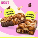 NICK'S Peanut Chocolate Snack Bar, Keto Nut Snack for Sports, Hiking & Outdoor Activities, 1G sugar, 3G net carbs, healthy snack bar (pack of 12)