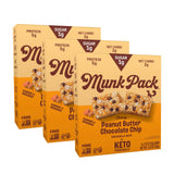 Munk Pack Peanut Butter Chocolate Chip Chewy Granola Bars | 5g Protein, 1g Sugar with Allulose, 2g Net Carbs, Low Sugar, Gluten Free, Low Glycemic