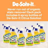 De-Solv-It Citrus Solution - Odor & Stain Remover for Cloth, Wood, Glass & More, 12.6-Ounce (6-Pack)