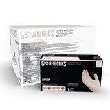 GLOVEWORKS Industrial Ivory Latex Gloves, Case of 1000, 4 Mil, Size Small, Powder Free, Textured, Disposable, TLF42100