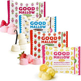 GoodMallow Vegan Marshmallows - Large Kosher Gluten Free Dairy Free Healthy Marshmallows - 4 x 8 oz Natural Gelatin Free for Hot Chocolate, Smores