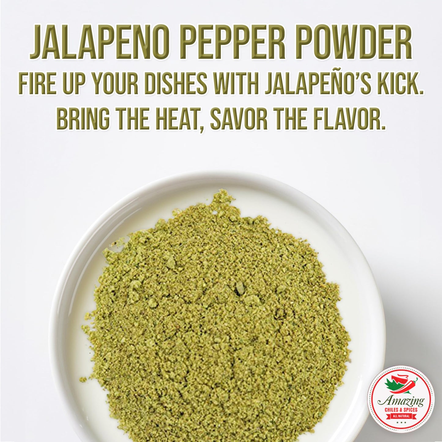 Jalapeno Powder Seasoning 4oz - Natural and Premium. Great For Chili, Salsa, Spice Blends, Stews, Tacos, Corn Bread. Medium to High Heat - fruity