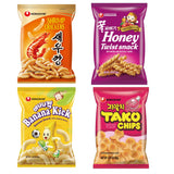 Nongshim Korean Variety Snack Pack, Original Shrimp Crackers, Honey Twist Snack, Banana Kick, Tako Chips, Variety Pack, Snacks for Kids, Sport Event