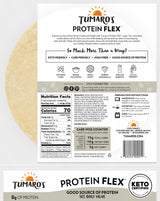 Tumaro's Protein Flex Wraps - Low Carb - Keto Certified Sandwich & Burrito Tortillas - Healthy Vegan Alternative - 5 Count (Pack of 6)