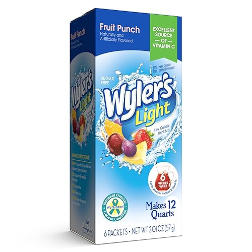 Wyler's Light Pitcher Packs, Water Drink Mix, Fruit Punch,6 Pitcher Packets