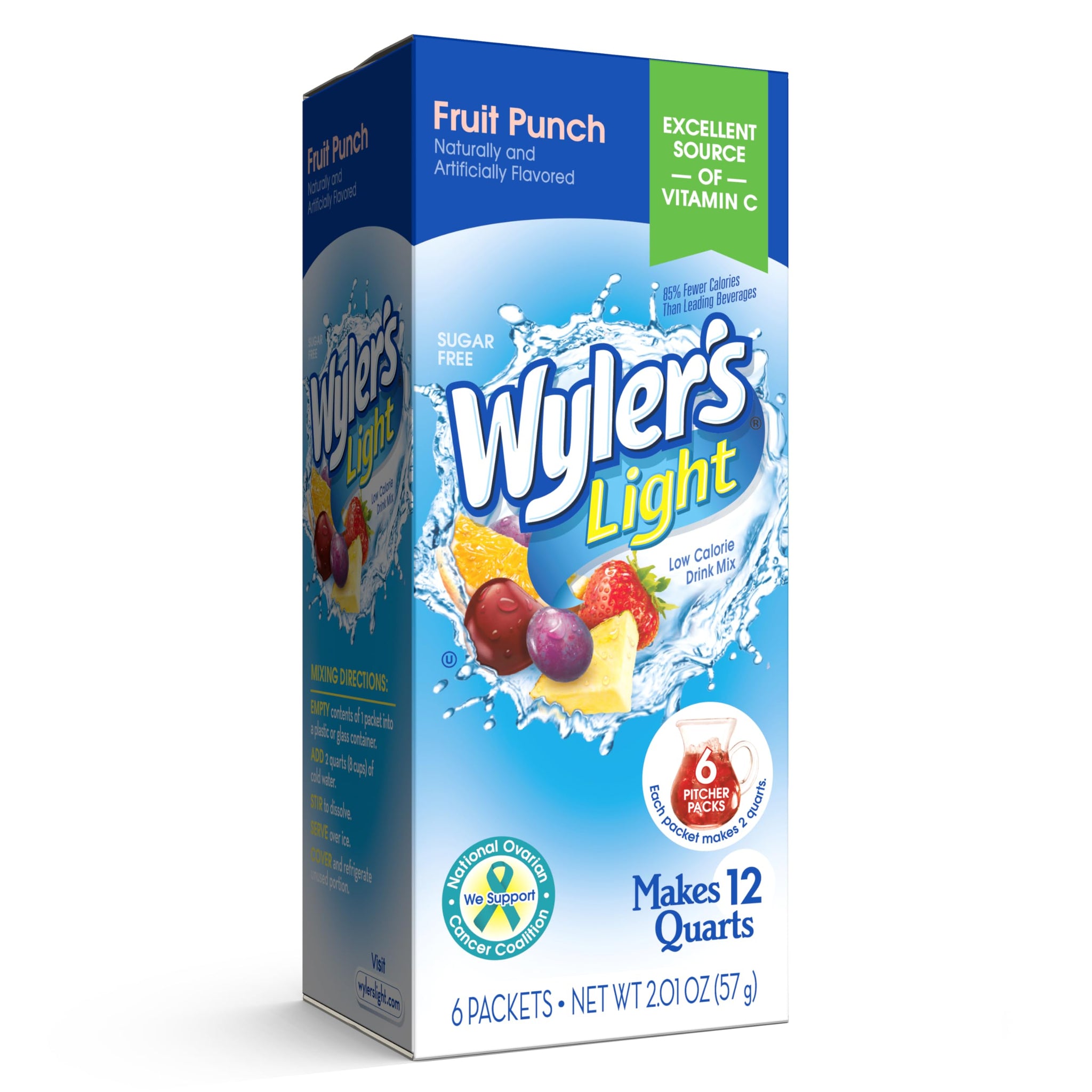 Wyler's Light Pitcher Packs, Water Drink Mix, Fruit Punch,6 Pitcher Packets