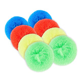 Restaurantware Plastic Dish Scrubbers 40 Pack 2.953 x 2.953 x 0.984 Inches Durable Non-Scratch Scrubbers Plastic Mesh Cleaning Pads Easy Grip Assorted